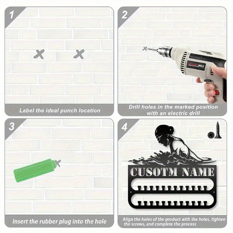 Uy ofis bog' uchun temir suzuvchi medal namoyish racklari, g'ichlar va javon bilan