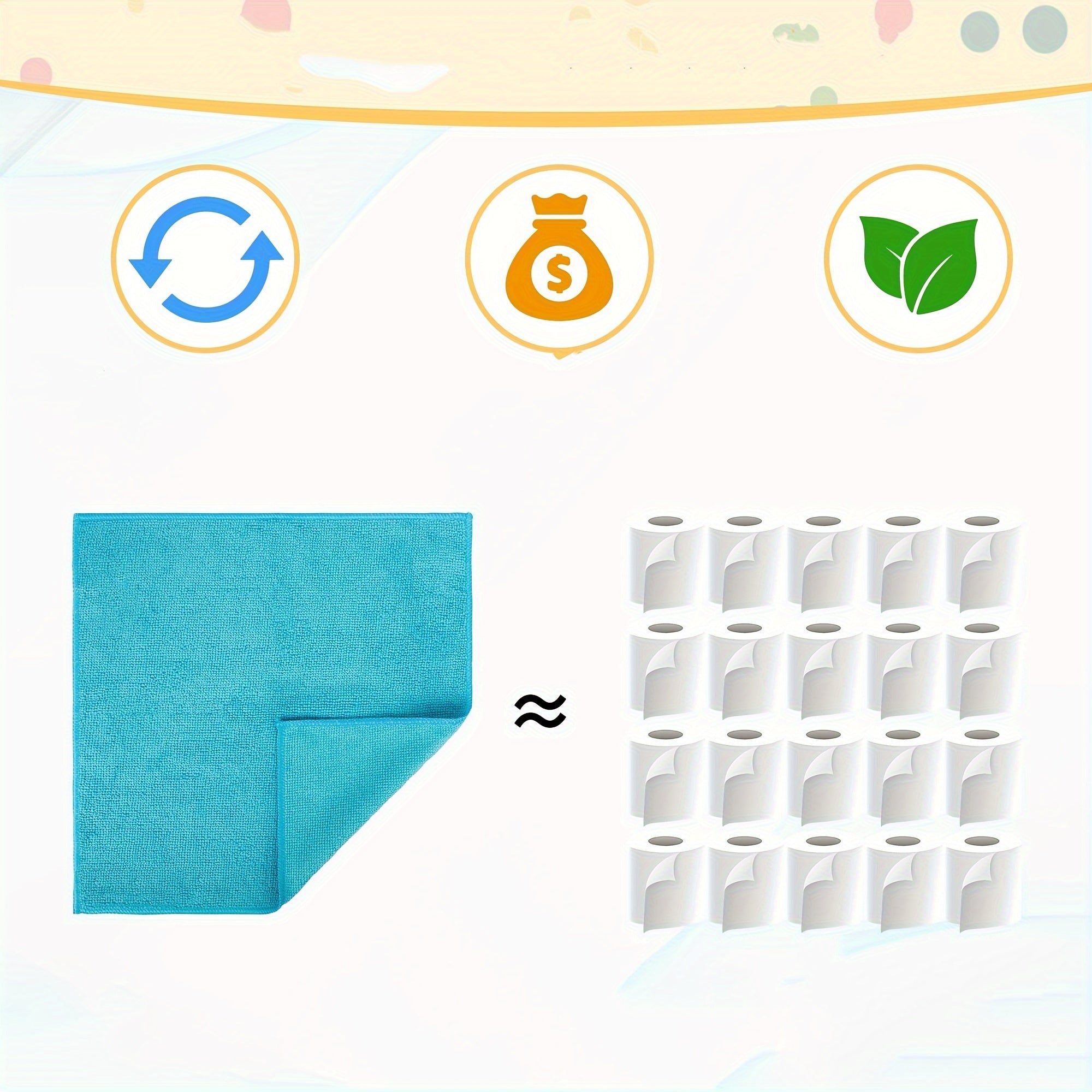 Set of 20 Microfiber Cleaning Cloths in 5 Colors for Housekeeping Kitchen and Car Cleaning