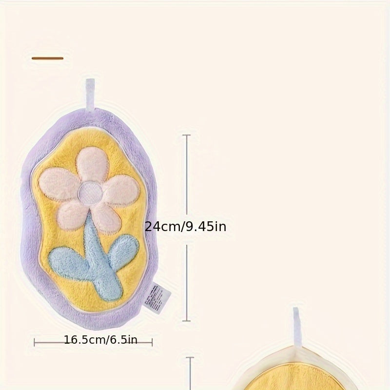 Набор из 4 хлопковых полотенец с цветочным узором для ванной или кухни, впитывающих и быстро сохнущих