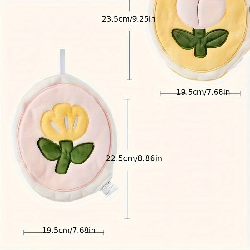 Набор из 4 хлопковых полотенец с цветочным узором для ванной или кухни, впитывающих и быстро сохнущих