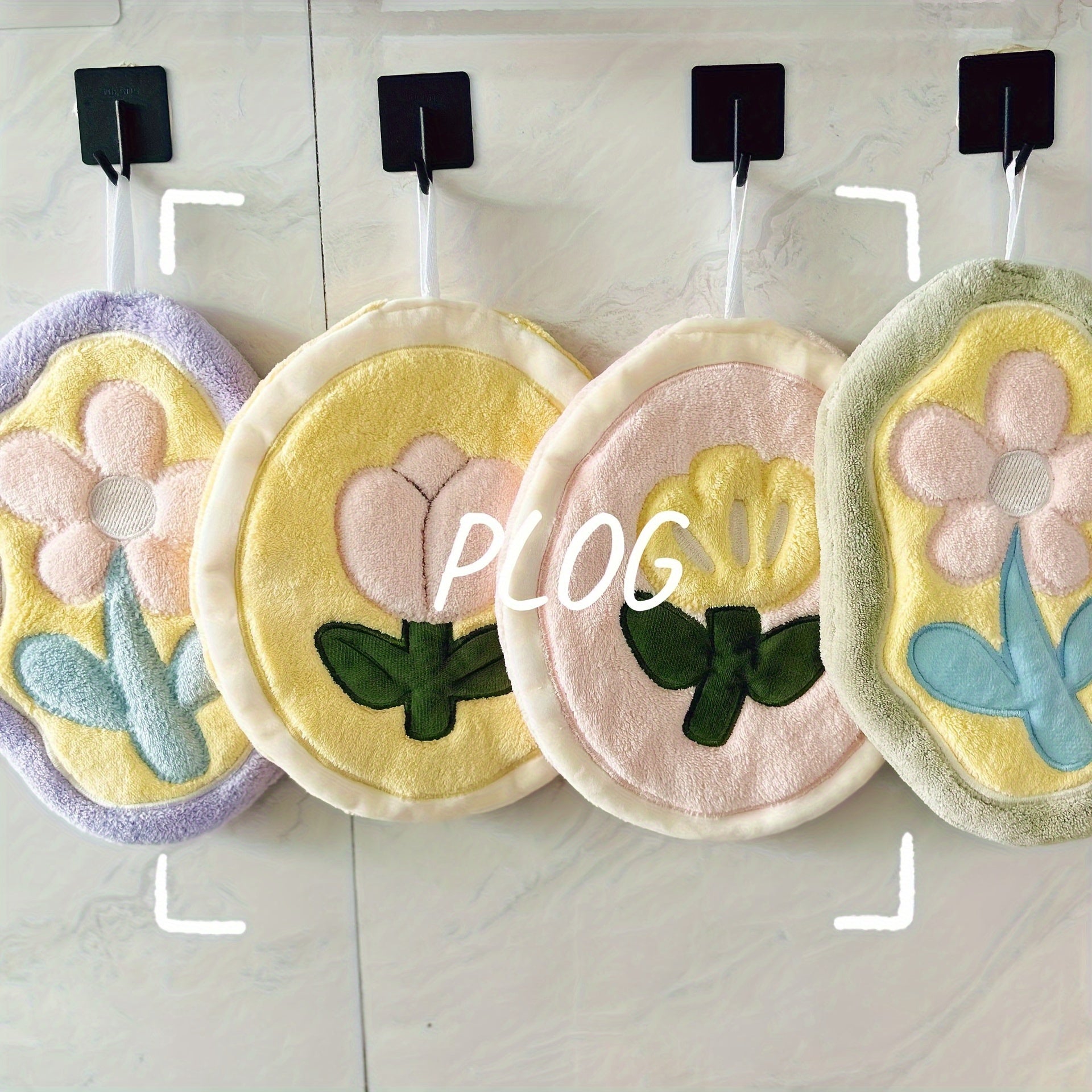 Набор из 4 хлопковых полотенец с цветочным узором для ванной или кухни, впитывающих и быстро сохнущих