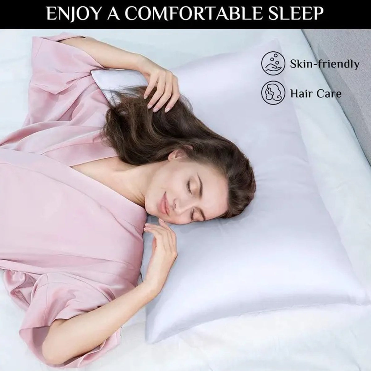 Silky Soft Machine Washable Pillowcase with Breathable Cooling Feel, Solid Color
