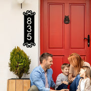 Yellow Iron House Numbers Vertical Wall Mounted Address Plaque for Home Decoration