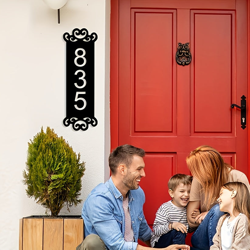 Chic sariq temir uy raqamlari - shaxsiylashtirilgan vertikal devorga o'rnatiladigan manzil plakatlari uy bezatish va sovg'a berish uchun