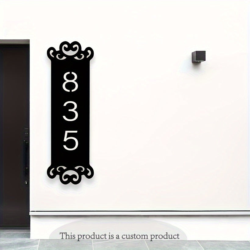 Chic sariq temir uy raqamlari - shaxsiylashtirilgan vertikal devorga o'rnatiladigan manzil plakatlari uy bezatish va sovg'a berish uchun