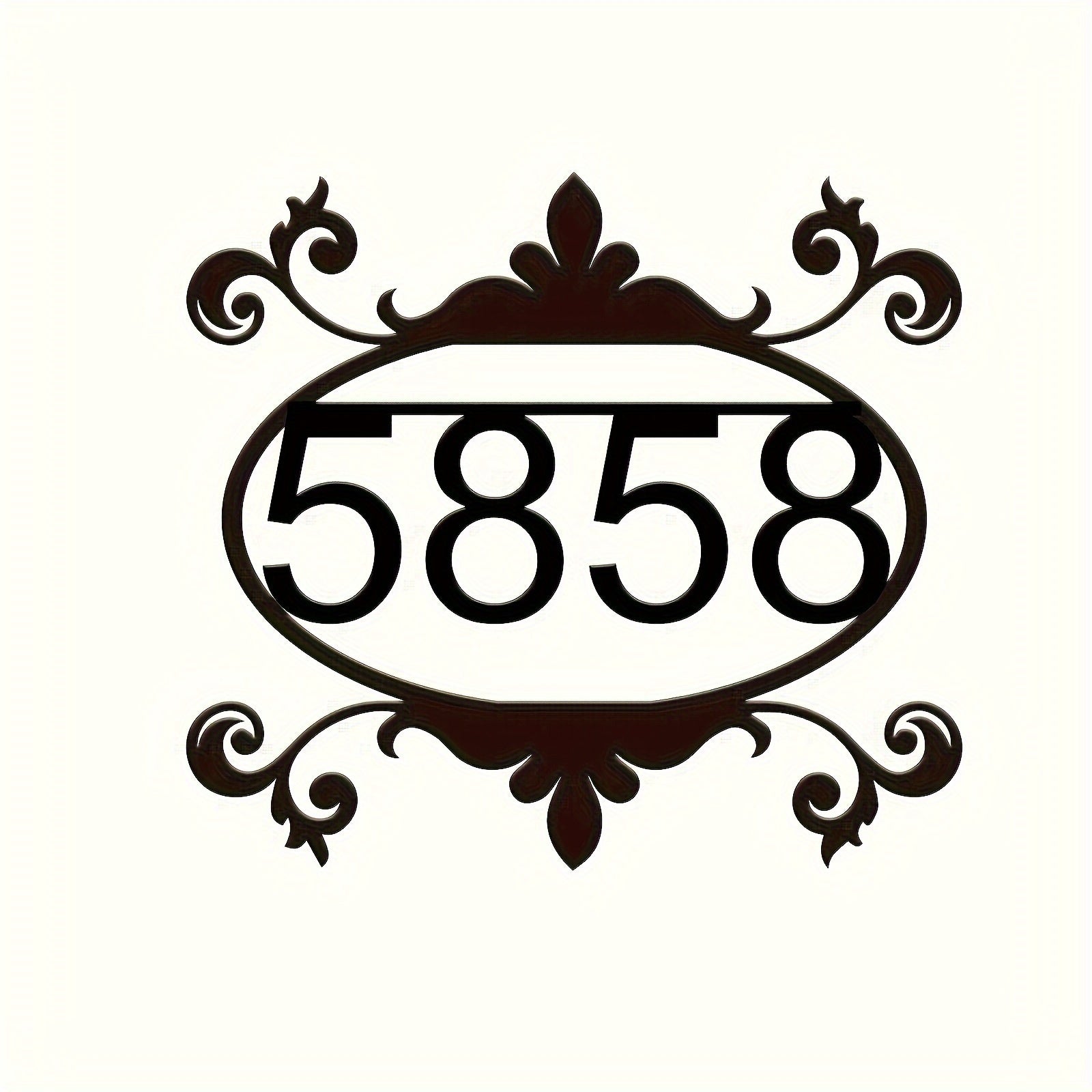 Vintage metall uy raqami belgisini moslashtiriladigan dizayn bilan - uy, ofis yoki bog' dekoratsiyasi uchun oddiy o'rnatish uchun devorga o'rnatiladigan manzil plakat qora rangda.