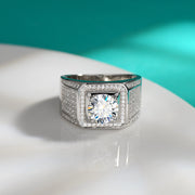 Elegant Moissanite Ring 5 Ct Sterling Silver 18K Gold Plated Wedding Engagement Jewelry