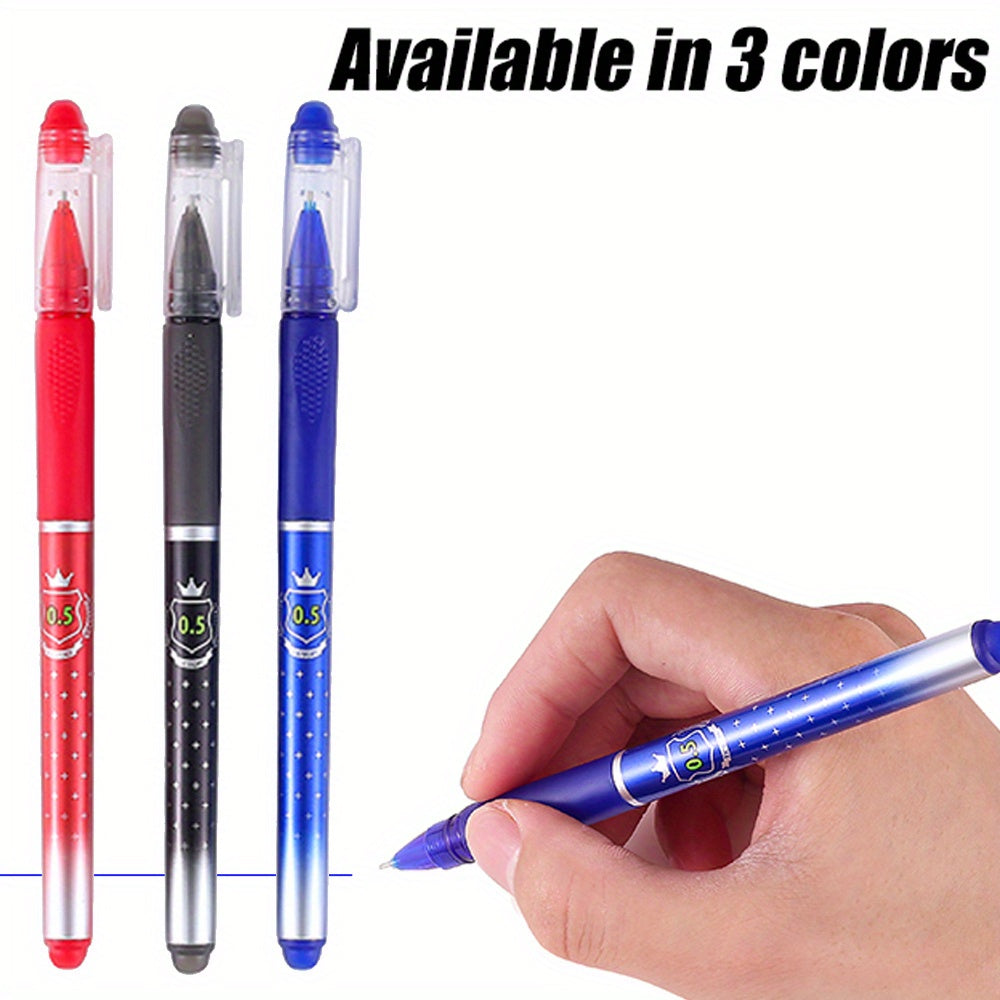 65-Donali o‘chiriladigan jel ruchka to‘plami, 0.5mm qora, ko‘k, qizil qoplamalar bilan ofis qog‘ozlari