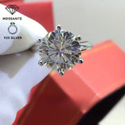 10 Carat Moissanite Engagement Ring Sterling Silver Wedding Jewelry for Her