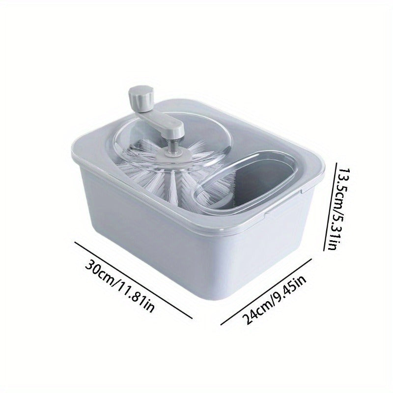 Portable Manual Fruit and Vegetable Washer with Basket, Double-Layer Design