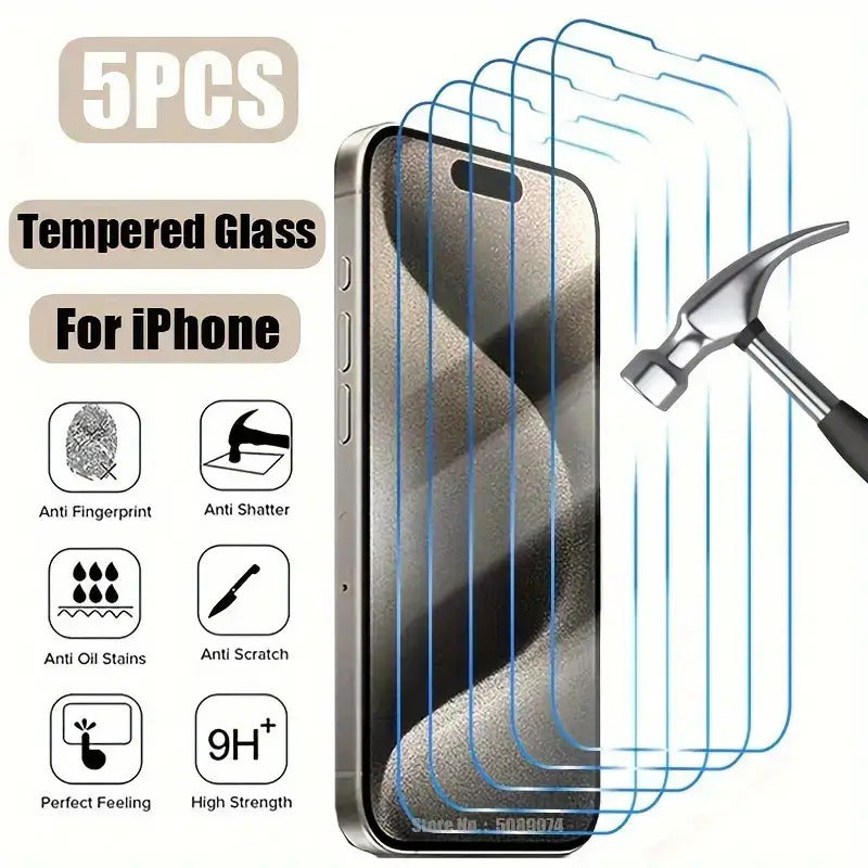 HD Tempered Glass Screen Protector for iPhone 7 Plus and Up Bubble-Free Drop Protection