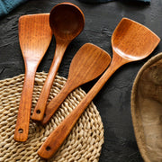 Wooden Soup Spoon and Shovel Set Durable Heat-Resistant Kitchen Utensils