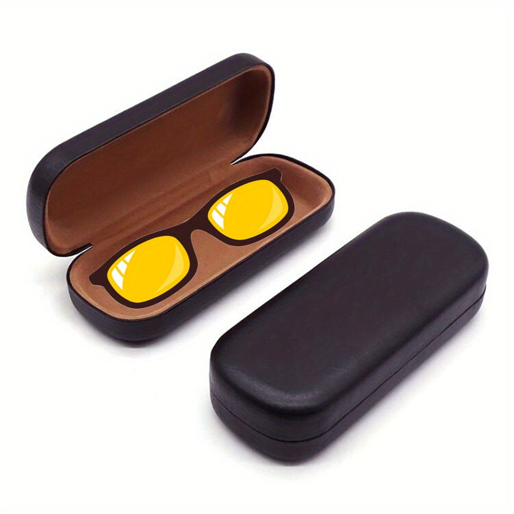 Wood Art Letters Glasses Case Sturdy Zipper Travel Organizer for Women