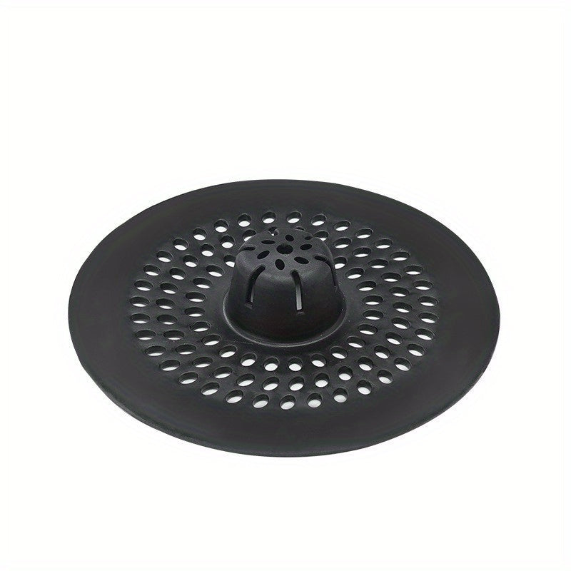 Filtro de desagüe de silicona para fregadero, diseño circular para baño y cocina, negro y blanco