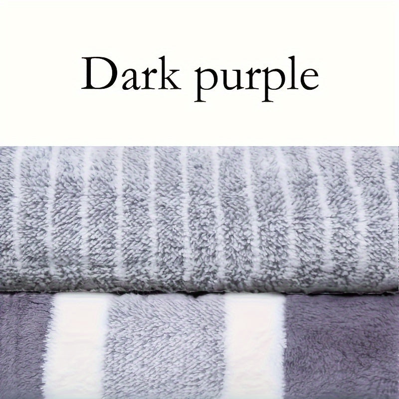 Luxurious Cotton Bath Towel Set with Modern Stripes, Quick-Drying, Absorbent