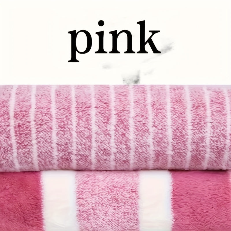 Luxurious Cotton Bath Towel Set with Modern Stripes, Quick-Drying, Absorbent