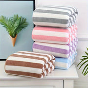 Luxurious Cotton Bath Towel Set with Modern Stripes, Quick-Drying, Absorbent