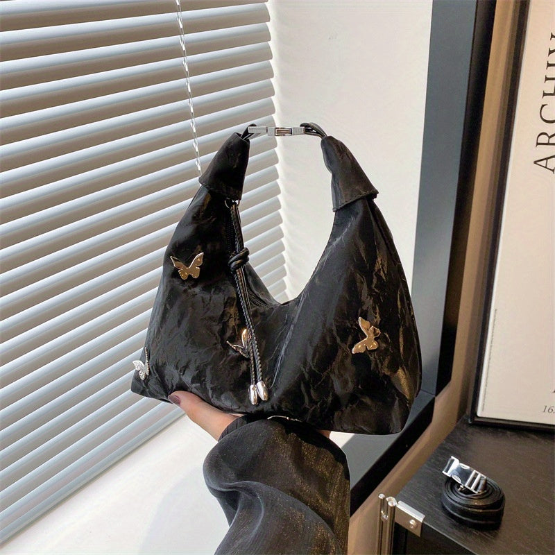 Women's Crossbody Bag with Butterfly Decoration PU Zipper Closure Multiple Colors