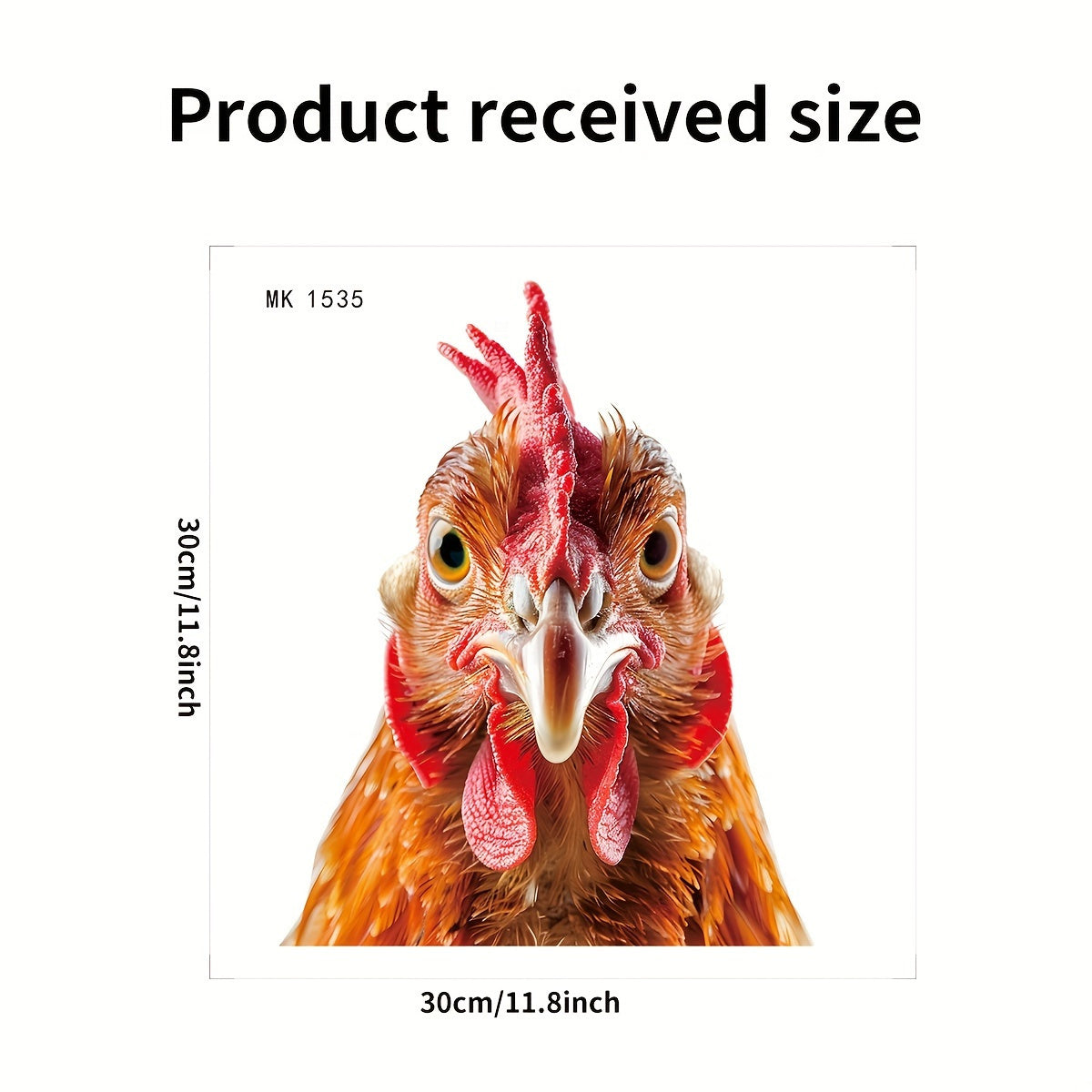 Funny Chicken Head Window Cling Glam Style Waterproof PVC Home Decor