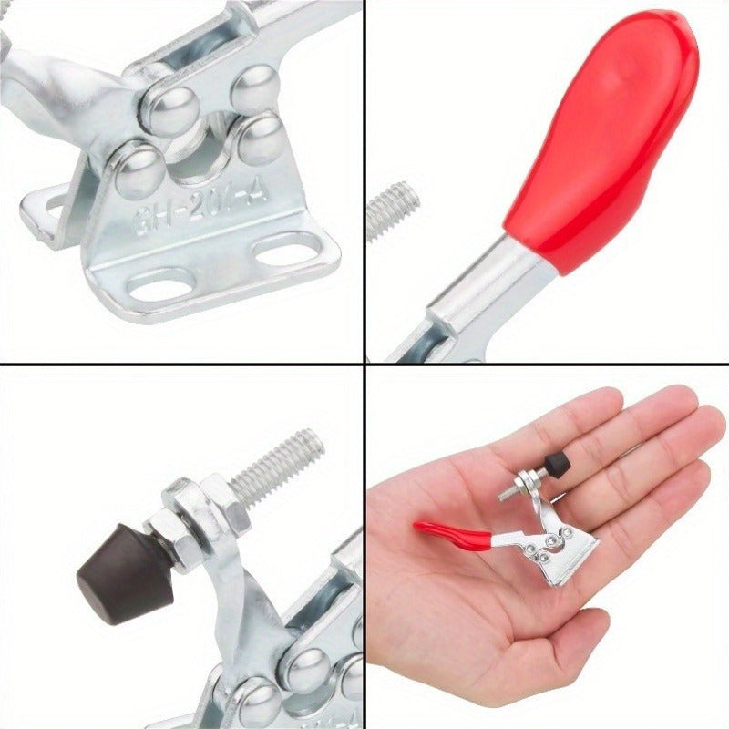 4pcs Metal Toggle Clamp Set with Quick Release and Adjustable Rubber Tips