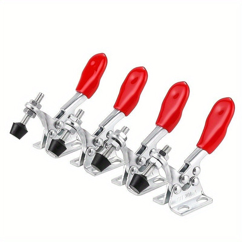 4pcs Metal Toggle Clamp Set with Quick Release and Adjustable Rubber Tips