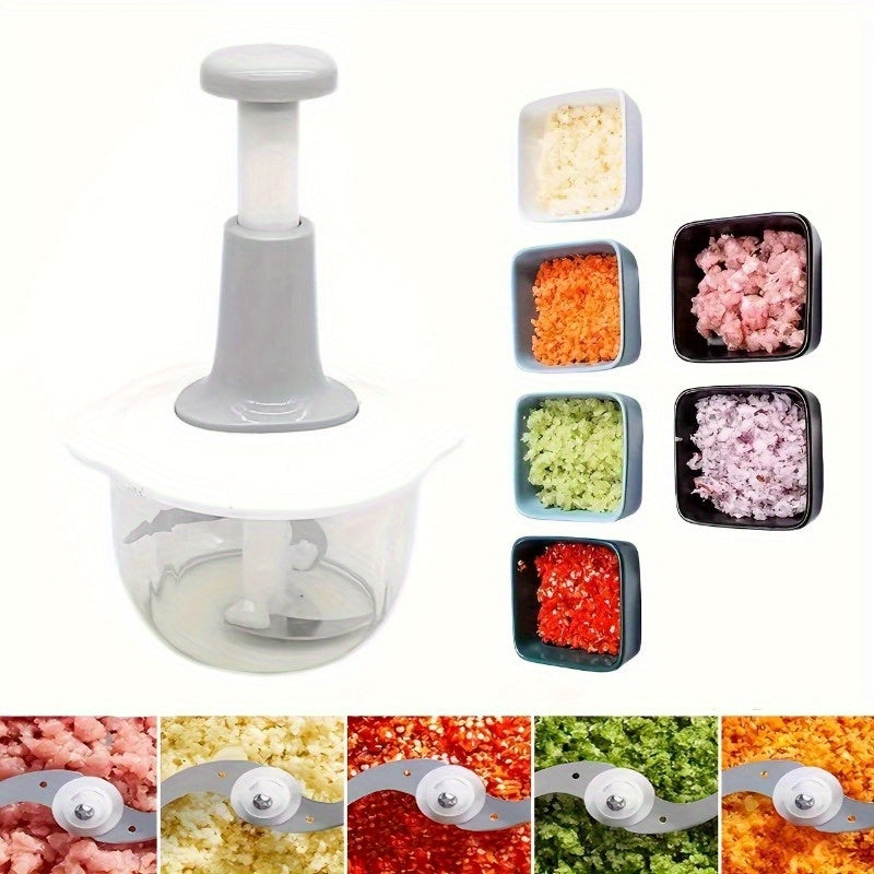 Kitchen Accessory Kit for 1.5L Manual Food Processor Stainless Steel Blades Vegetable Chopper Garlic Press Meat Mincer