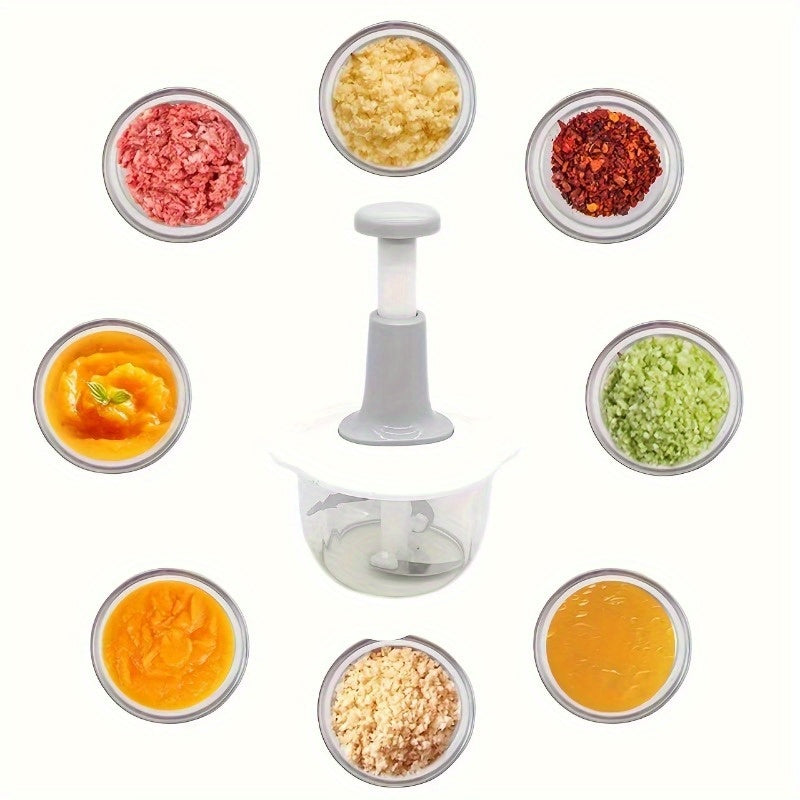 Kitchen Accessory Kit for 1.5L Manual Food Processor Stainless Steel Blades Vegetable Chopper Garlic Press Meat Mincer