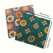 Floral Pattern Soft Coral Fleece Towel 9.8 Sq Ft Absorbent Thick for Bathroom Kitchen