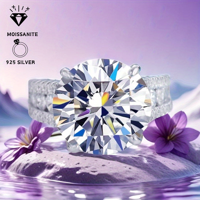 10 Carat Moissanite Engagement Ring Sterling Silver for Her