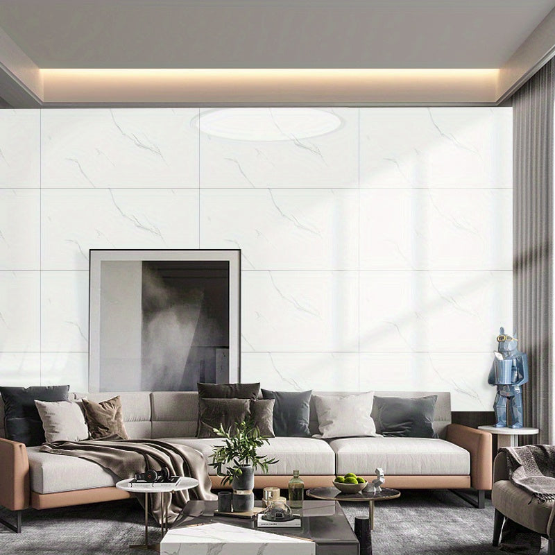 Marble Effect Self-Adhesive Wall Tiles Vinyl Waterproof Easy to Clean for Bathroom Kitchen Living Room Bedroom Pack of 10 20 or 50