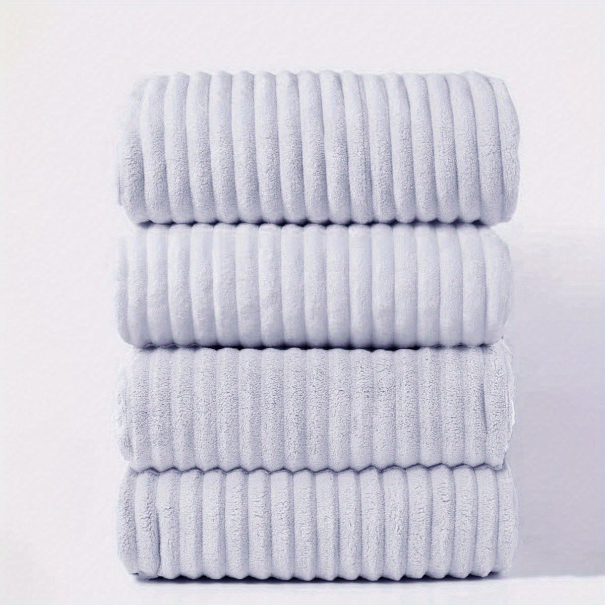 4 ta zamonaviy chiziqli coral fleece oshxona sochiqlari to'plami 29.97x69.98 sm yumshoq so'radigan