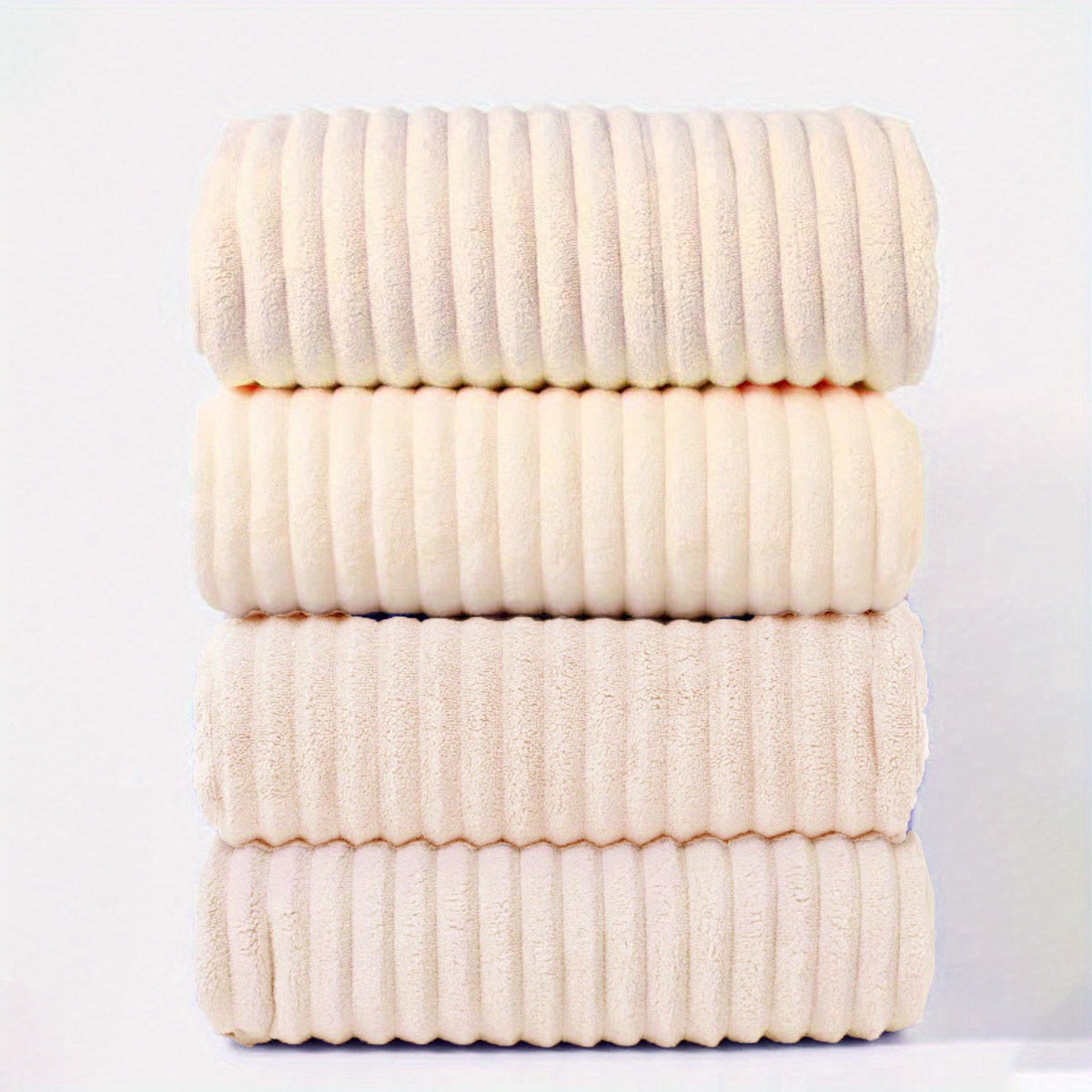 4 ta zamonaviy chiziqli coral fleece oshxona sochiqlari to'plami 29.97x69.98 sm yumshoq so'radigan