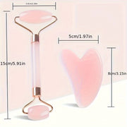 To'plam 2 ta narsadan iborat: pushti Gua Sha rolik va yuz massaji uchun taxta - batareyalar kerak emas.