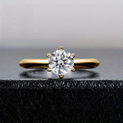 Moissanite Engagement Ring 3 Carat Silver Gold Plated Elegant Jewelry for Women