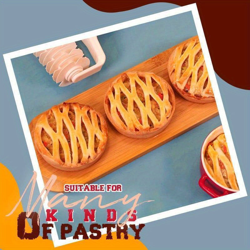 Plastic Pizza Dough Cutter with Lattice Roller Wheel Baking Tool for Pies