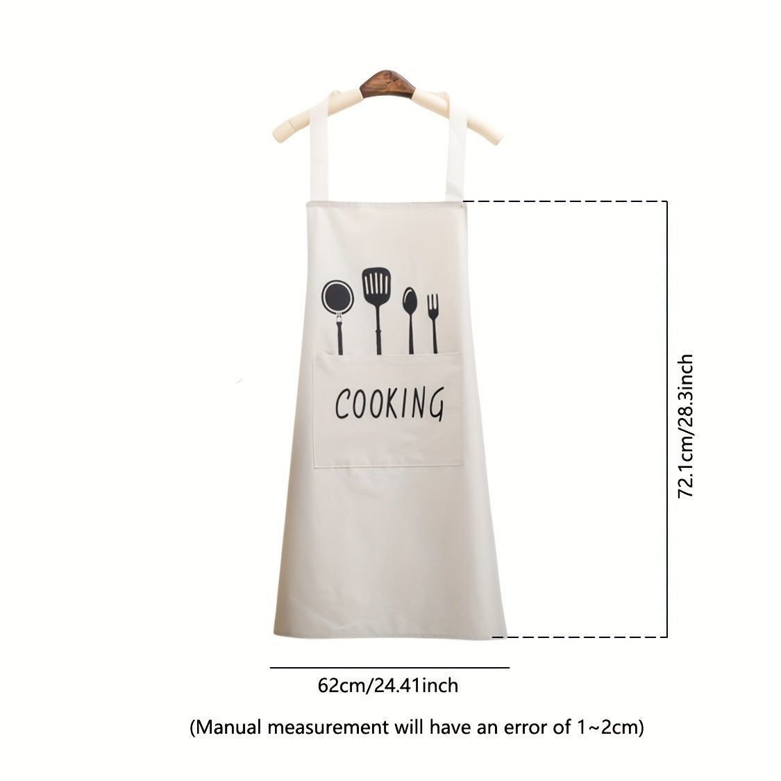 Unisex Waterproof Plastic Apron with Pockets for Kitchen and Restaurant Use
