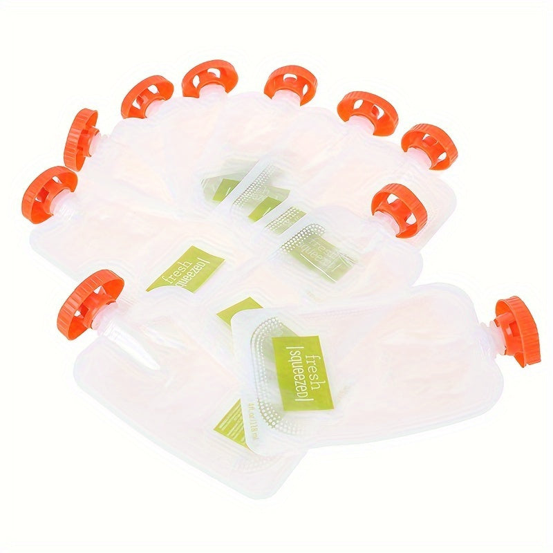 Set of 10 Reusable Food Storage Squeeze Pouches BPA-Free Polycarbonate Resealable Containers