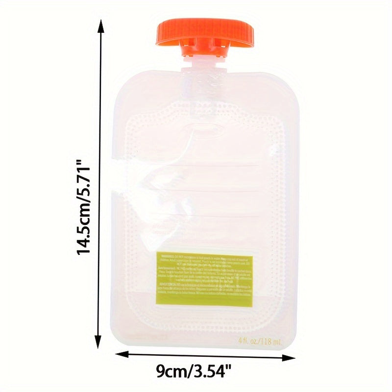 Set of 10 Reusable Food Storage Squeeze Pouches BPA-Free Polycarbonate Resealable Containers