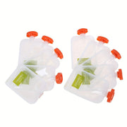 Set of 10 Reusable Food Storage Squeeze Pouches BPA-Free Polycarbonate Resealable Containers