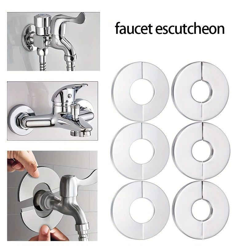 6 Pack Stainless Steel Faucet Escutcheon Covers Wall Decor Gas Water Heater Pipe Block