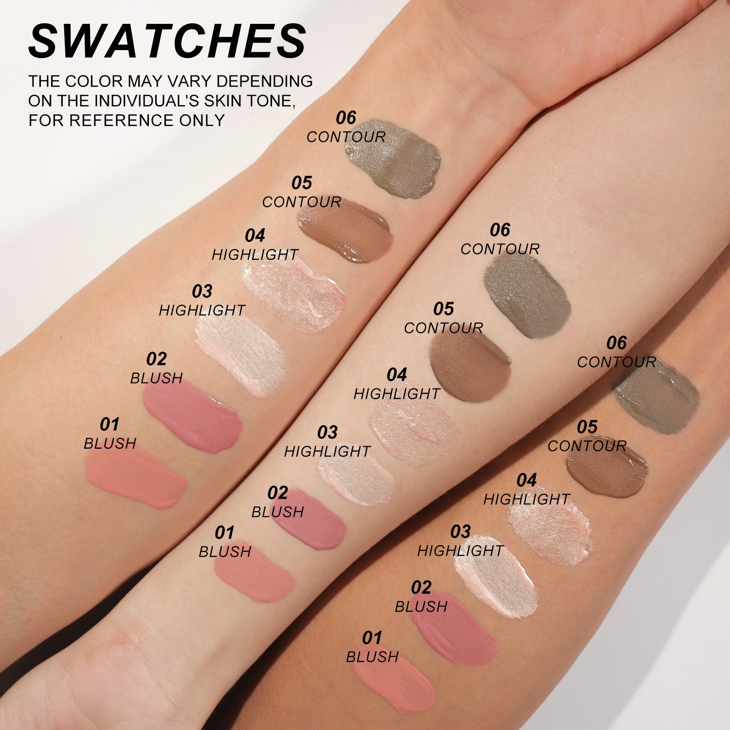 Liquid Highlighter Sticks Set for Face Contouring and Glow, Multi-Shade Waterproof