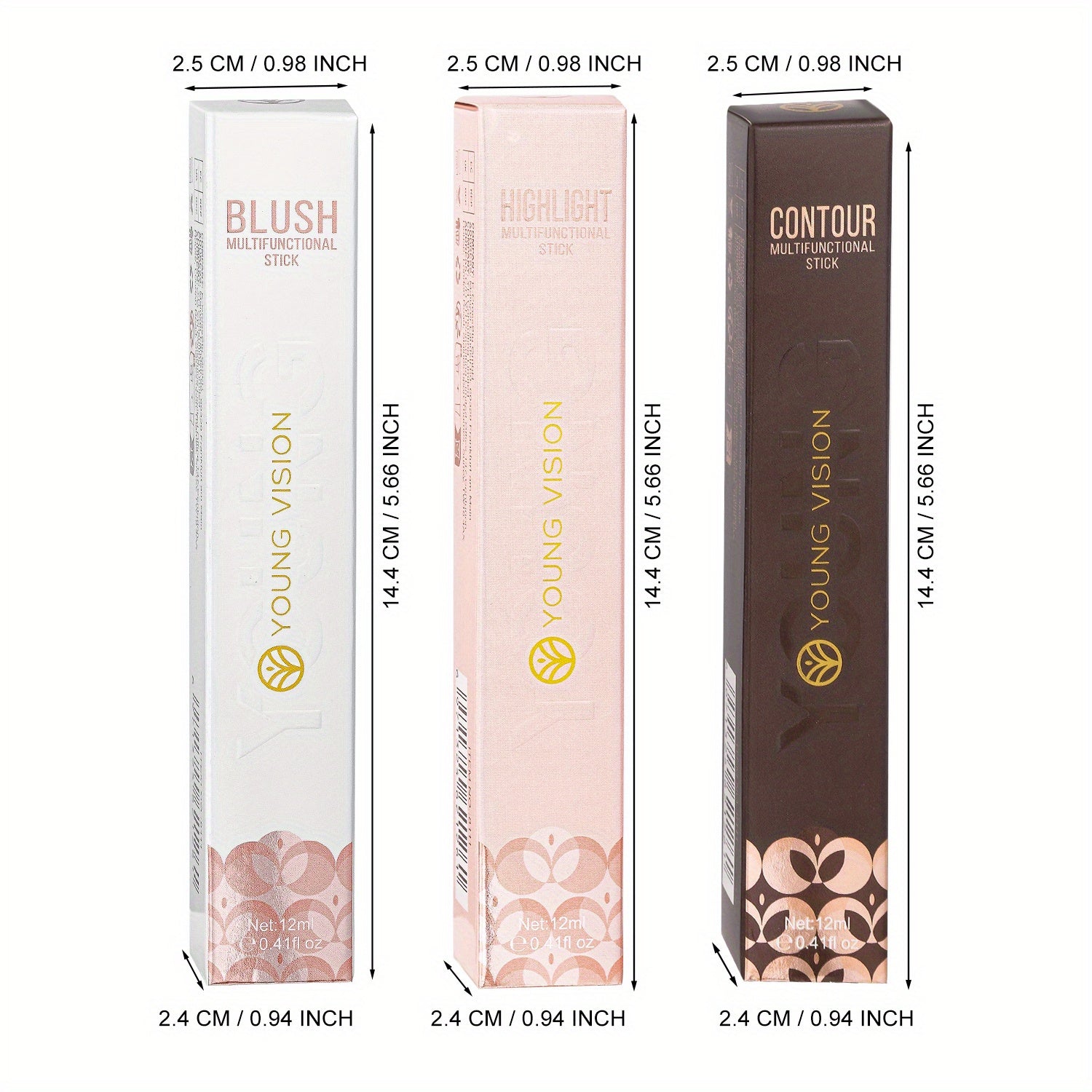 Liquid Highlighter Sticks Set for Face Contouring and Glow, Multi-Shade Waterproof