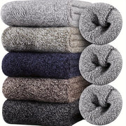 Men's Winter Socks 5 Pairs Thick Hiking Casual Warm Comfortable