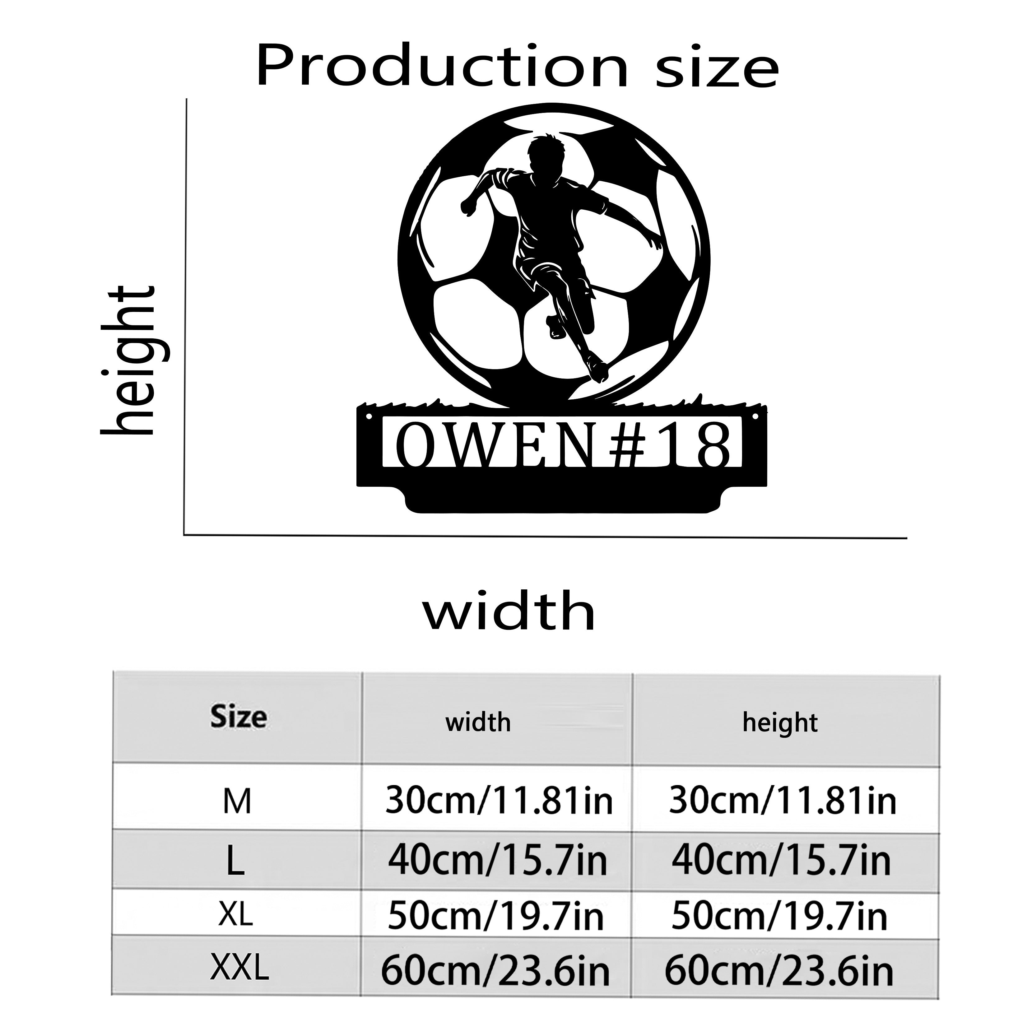 Shaxsiylashtirilgan Futbolchi Metall Eshik Qopqog'i Devor Bezaklari - Sport Mavzusidagi Temir San'at, Ism va Raqam bilan Moslashtirilgan, O'smir Yotoqxonalari, Erkaklar Burchaklari va Partiyalar uchun Mukammal, Qora Rangda - 14+ Yoshlar uchun Mos