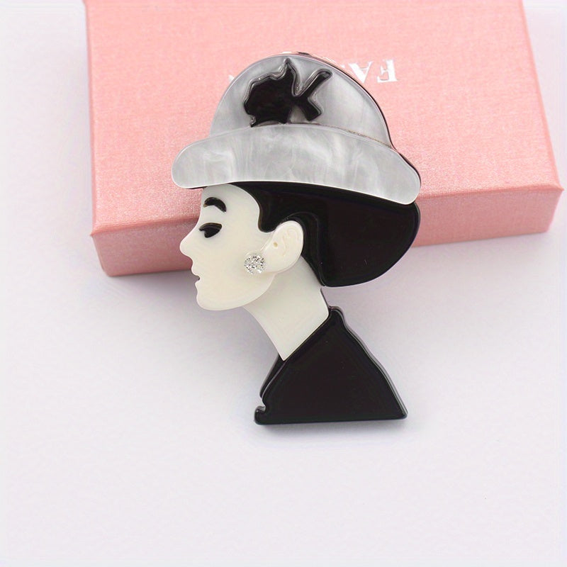 Irregular Acrylic Brooch for Women Vintage Style Stylish Accessory Pin for Dresses and Suits