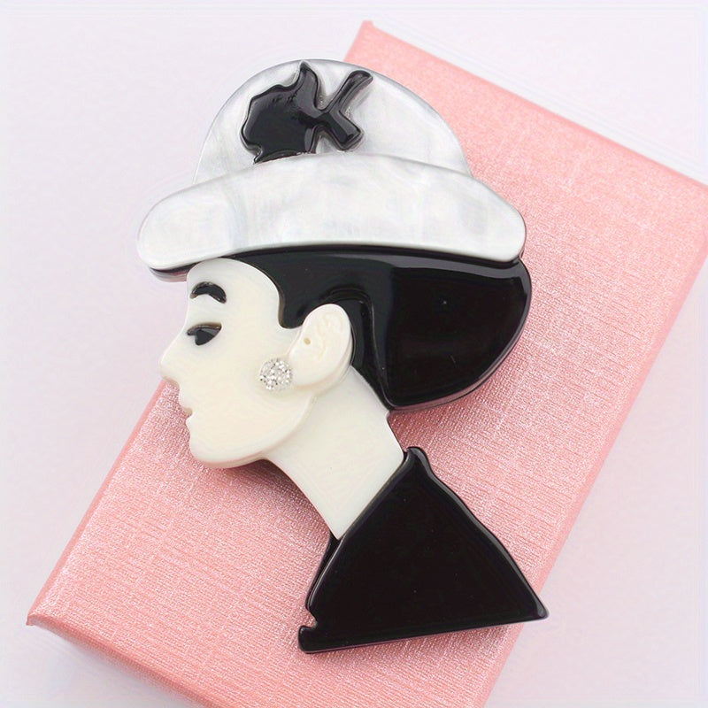 Irregular Acrylic Brooch for Women Vintage Style Stylish Accessory Pin for Dresses and Suits