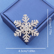 Snowflake Brooch with Rhinestones Star-Shaped Winter Accessory