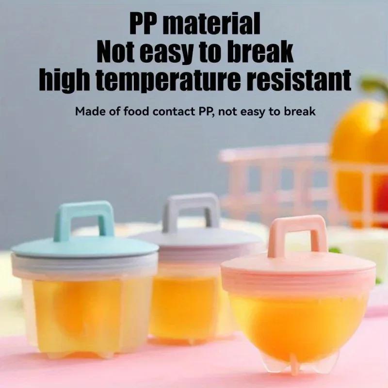 4 ta Qiziqarli Multfilm Tuxum Shablonlari - Tuxumlarni Mukammal Pishirish va Bug'lash uchun Qiziqarli Oshxona Asboblari, Uzoq Muddatli PC Materialidan Yasalgan, Nonushta uchun Tovuq Sevuvchilar uchun Ajoyib