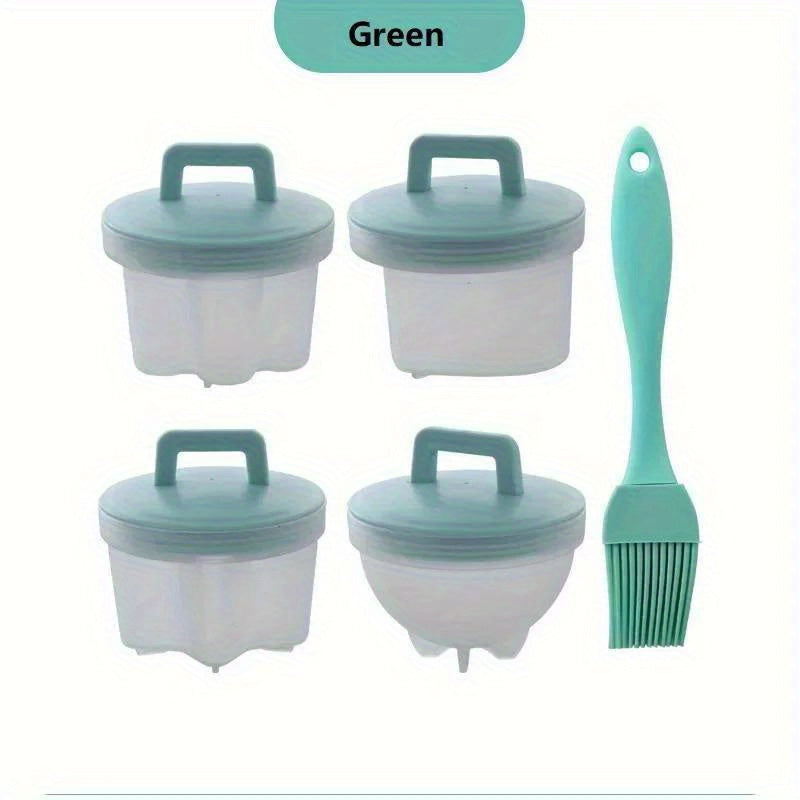 4 ta Qiziqarli Multfilm Tuxum Shablonlari - Tuxumlarni Mukammal Pishirish va Bug'lash uchun Qiziqarli Oshxona Asboblari, Uzoq Muddatli PC Materialidan Yasalgan, Nonushta uchun Tovuq Sevuvchilar uchun Ajoyib