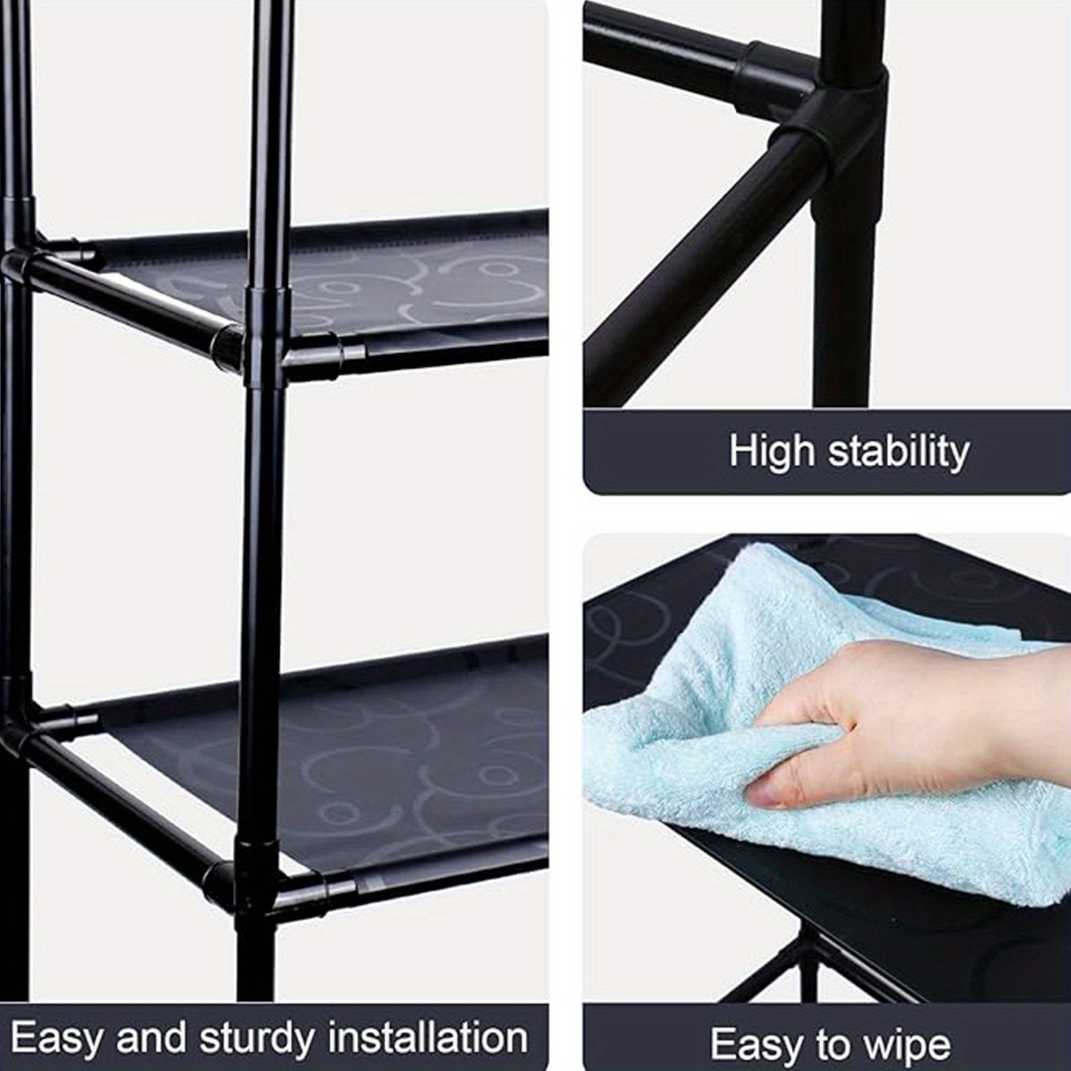 Over-The-Toilet Bathroom Organizer with 3 Tiers Metal Hanging Shelving Unit Storage